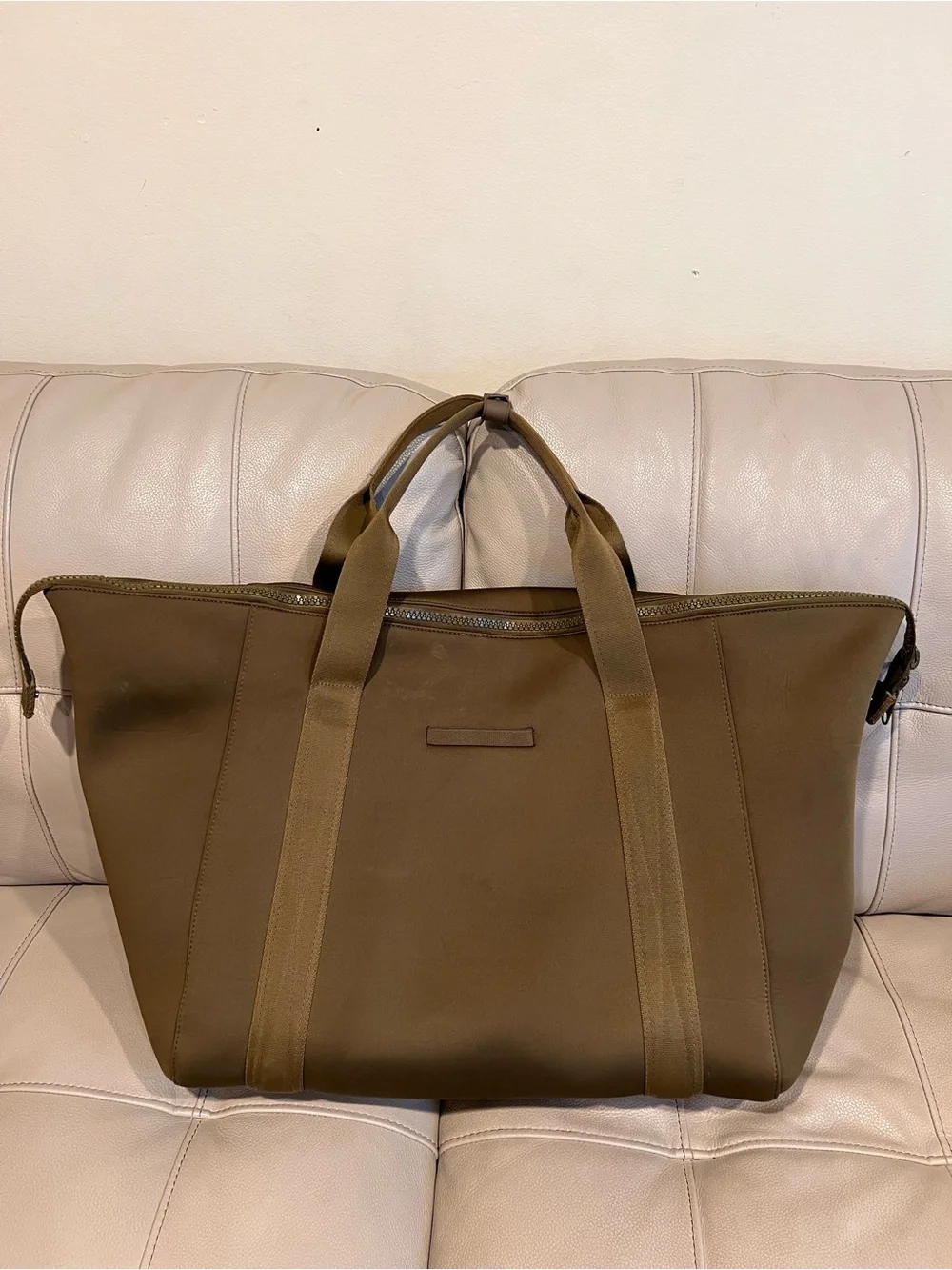 Dagne Dover Landon Carryall Duffle Bag Neoprene Dark Moss Olive Green Travel - Picture 6 of 16